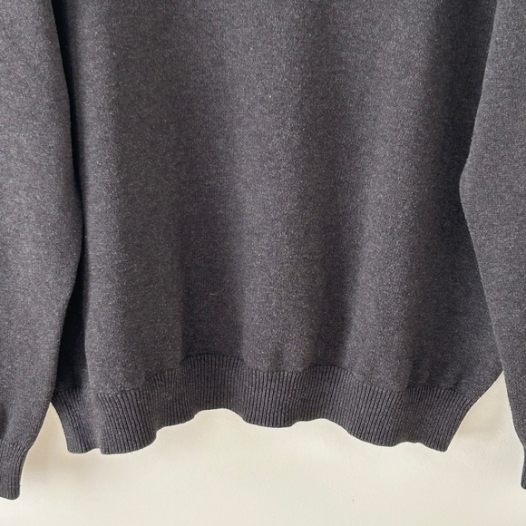 Eddie Bauer Charcoal Gray V-Neck Cotton Sweater - Picture 3 of 16